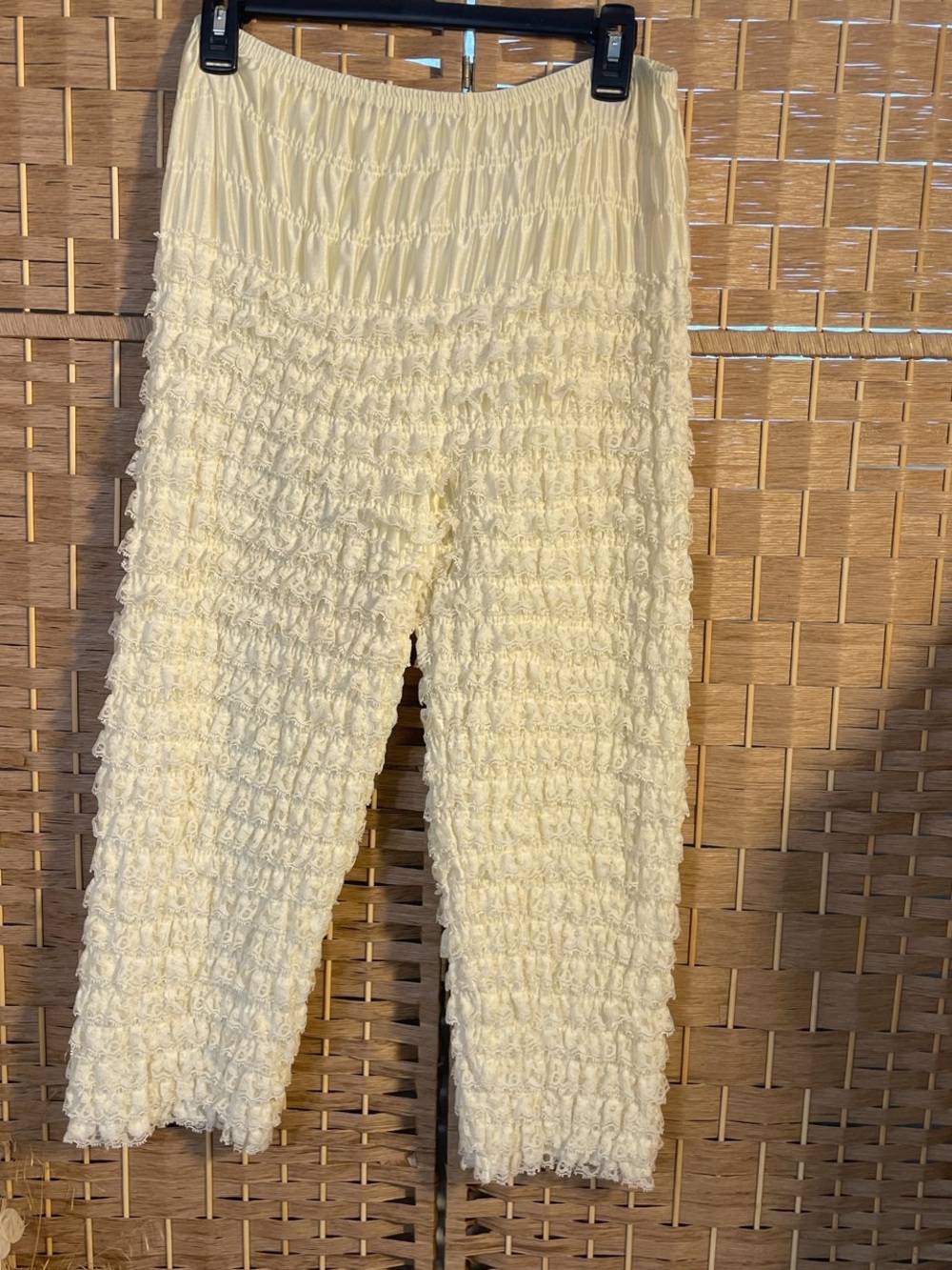 Cream Ruffle Petticoat Culottes Pants
